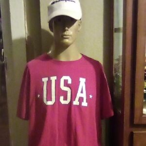 Men's USA T Shirts Size XXL With Champion Sports Cap Hat